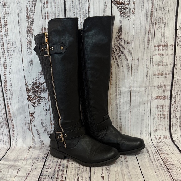 Shoes - Black Faux Leather Boots